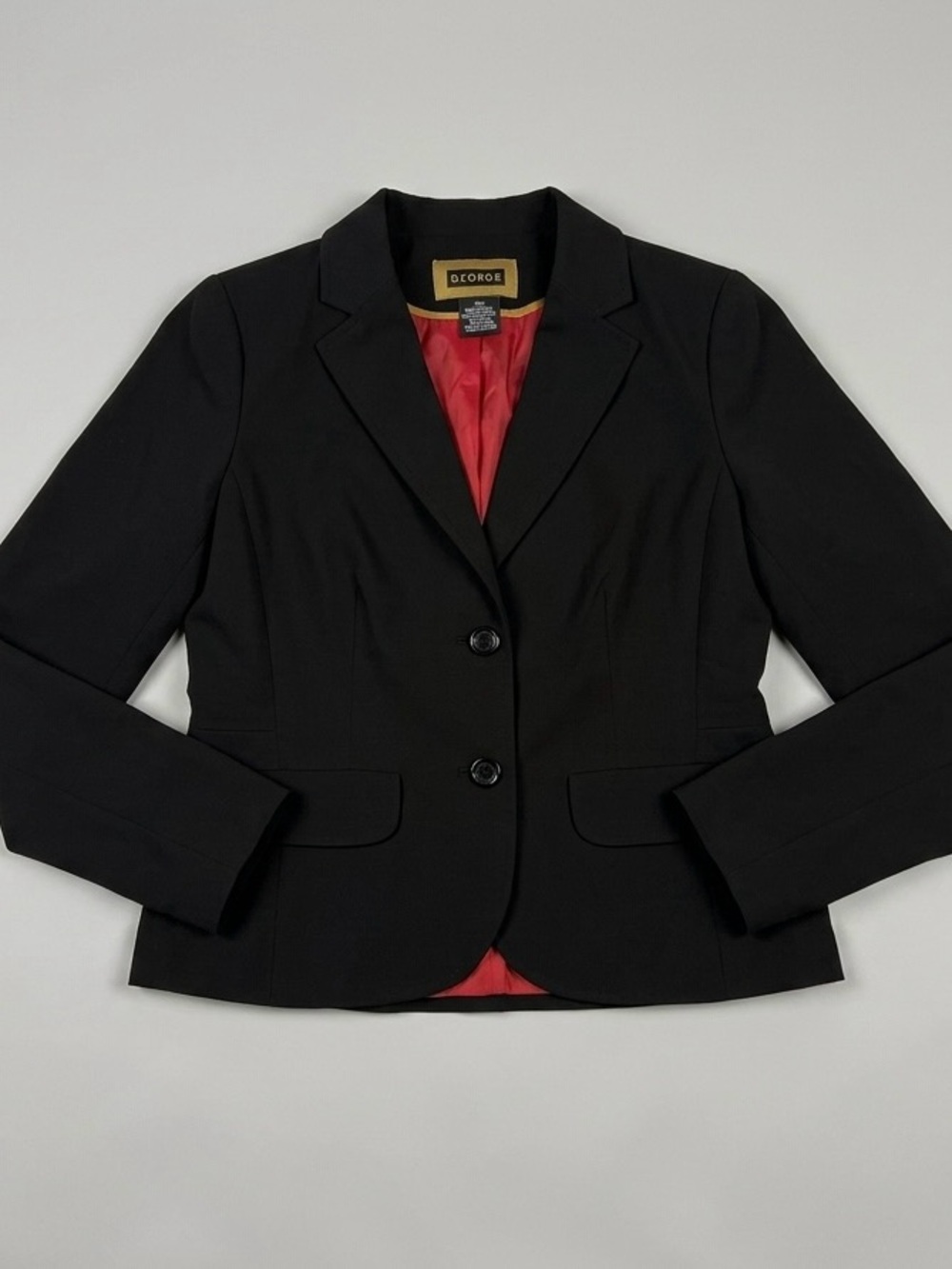 ✨3 for $15✨ George Black Peplum Blazer Jacket with Red Lining - Size 6